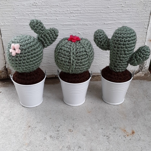 Other - Set Handmade Crochet Cactus